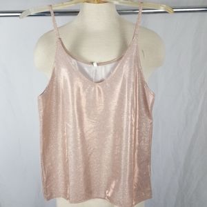 PINK SHINY METALLIC TOP SLIP ON SZ S/M
